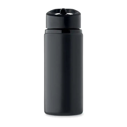 Sticla cu un singur perete 500 ml neagra izolata cu finisaj mat si capac negru cu orificiu integrat pentru baut