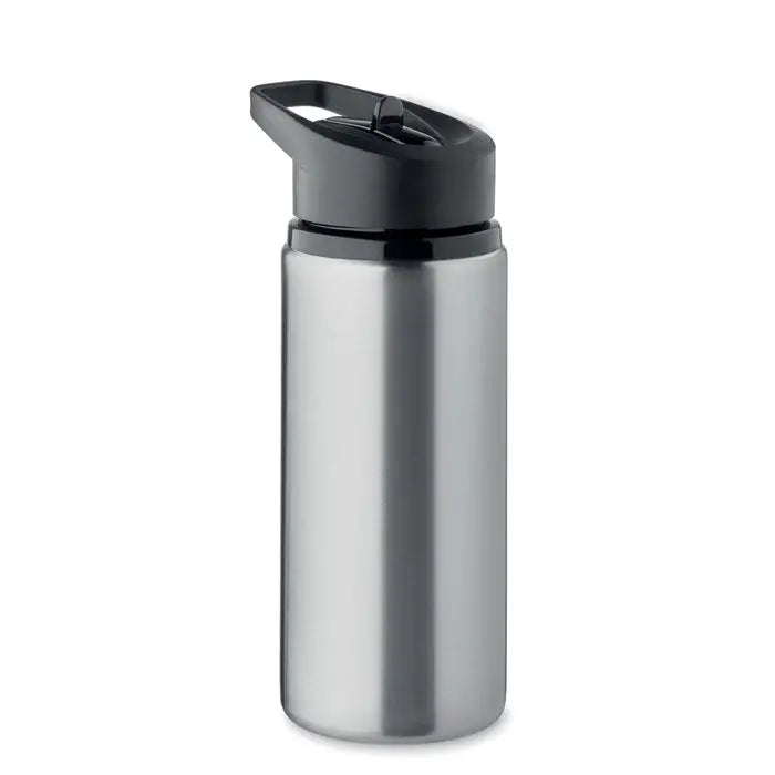Sticla cu un singur perete 500 ml din otel inoxidabil argintiu cu capac negru tip flip-top