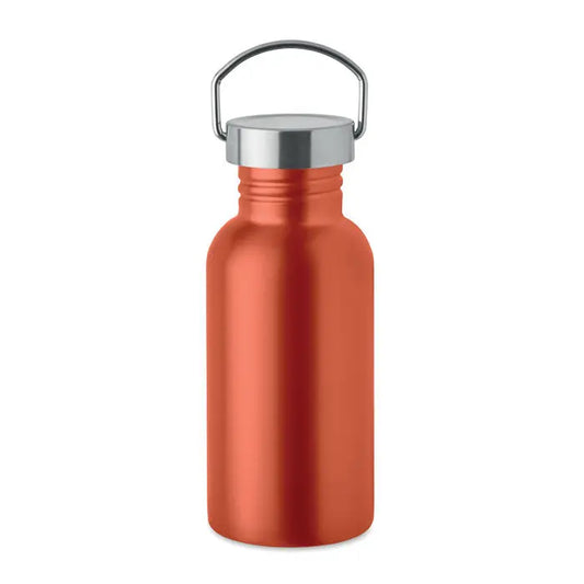 Sticla cu un singur perete 500 ml culoare cupru din oțel inoxidabil cu capac argintiu cu filet și mâner integrat