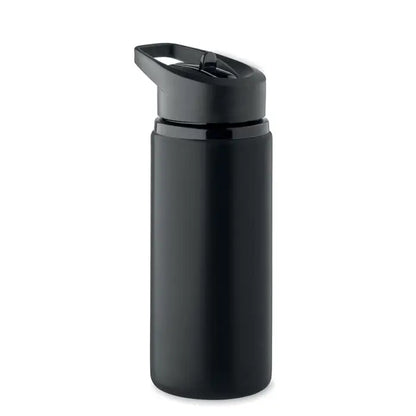 Sticla cu un singur perete 500 ml neagra izolata cu finisaj mat si capac flip-top