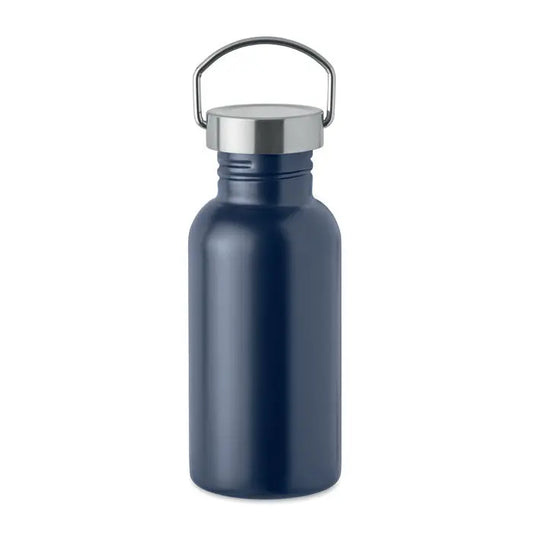 Sticla cu un singur perete 500 ml din otel inoxidabil navy cu capac argintiu si maner pentru hidratare usoara