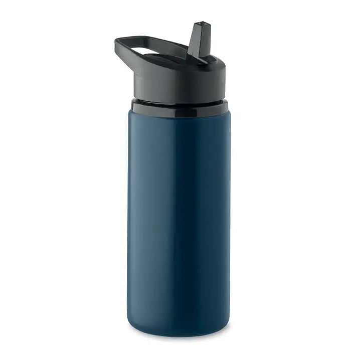 Sticla cu un singur perete 500 ml albastru inchis cu capac flip-top negru izolat pentru apa