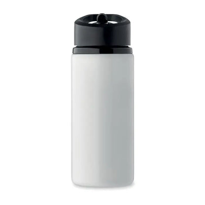 Sticla cu un singur perete 500 ml alba din otel inoxidabil cu capac negru si sistem push-button pentru baut