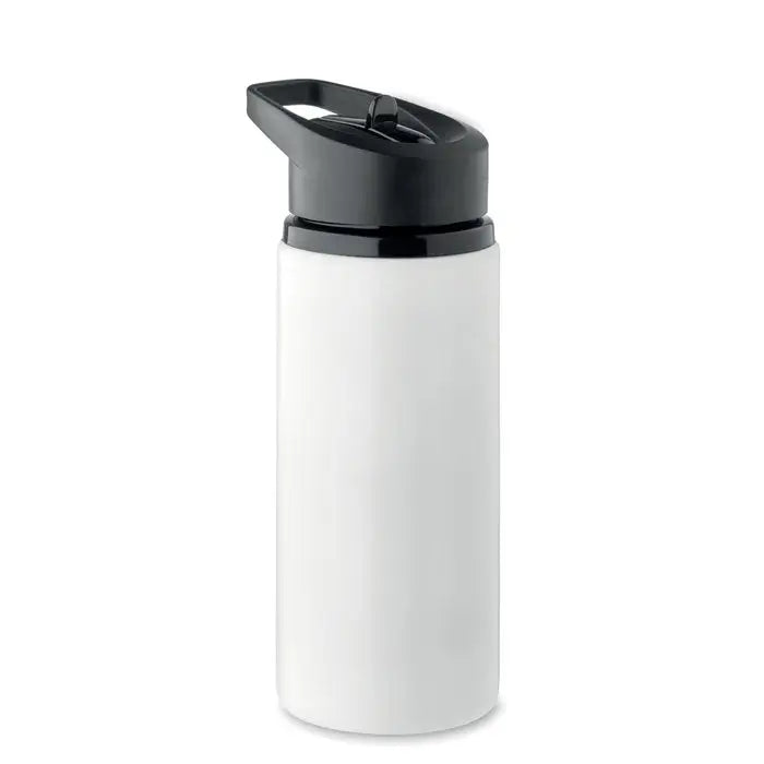 Sticla cu un singur perete de 500 ml, albă, izolată, cu capac negru cu clapetă flip-top