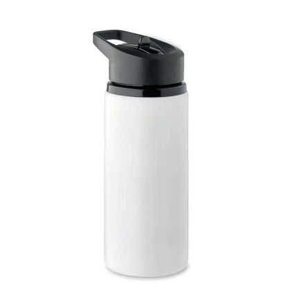 Sticla cu un singur perete de 500 ml, albă, izolată, cu capac negru cu clapetă flip-top