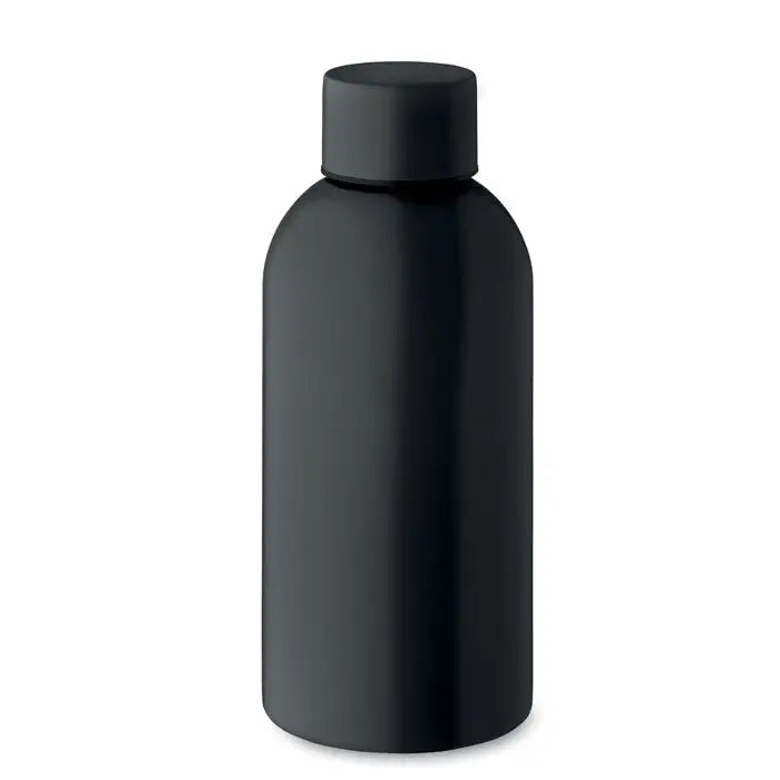 Sticla cu un singur perete 500 ml neagra mat cu capac infiletabil asortat din otel inoxidabil