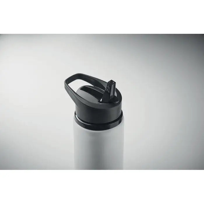 Sticla cu un singur perete 500 ml argintie izolata cu capac negru cu maner integrat si pafta
