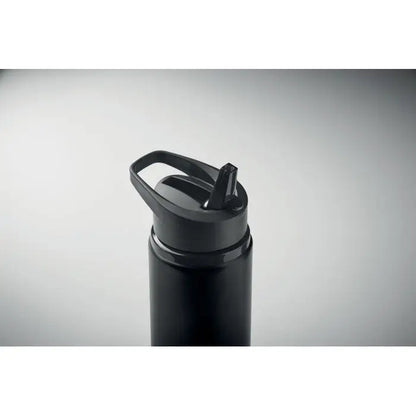 Sticla cu un singur perete 500 ml neagra din plastic cu capac ergonomic si maner integrat pentru utilizare practica