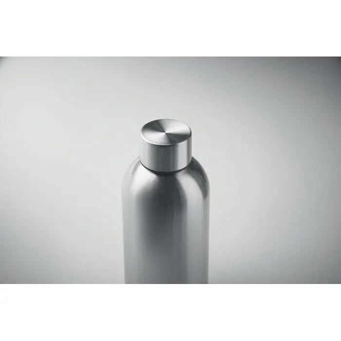 Sticla cu un singur perete 500 ml argintie metalica cu corp cilindric si capac filetat asortat