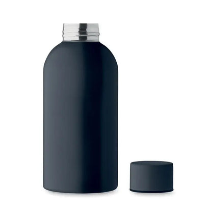 Sticla cu un singur perete 500 ml imprimeu gri închis mat cu capac asortat și gât filetat metalic