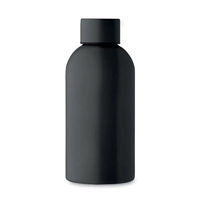 Sticlă cu un singur perete 500 ml din plastic negru mat cu capac negru asortat