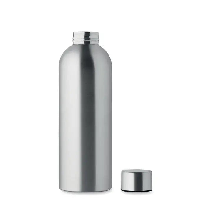 Sticla cu un singur perete 750 ml este o sticla cilindrica argintie din aluminiu cu capac cu filet asortat