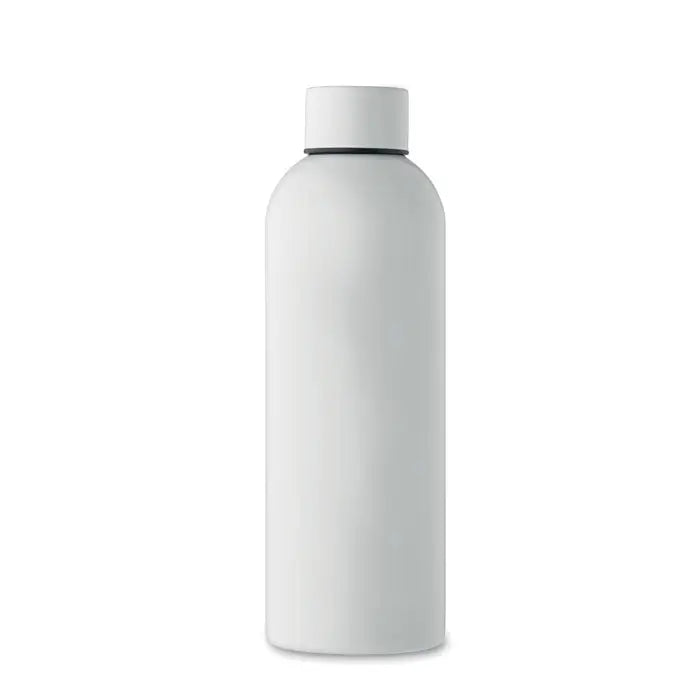 Sticlă cu un singur perete 750 ml albă mată cu capac asortat din material rezistent la uzură