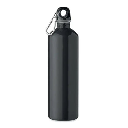 Sticlă cu un singur perete 750ml neagră metalică cu clips argintiu din carabinier pe capac