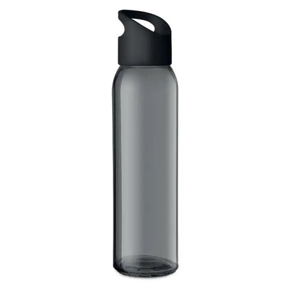 Sticla de sticla 470ml sticla din plastic gri translucid cu capac negru si maner integrat