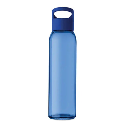 Sticla de sticla 470ml albastra translucida din plastic cu capac albastru prevazut cu maner integrat