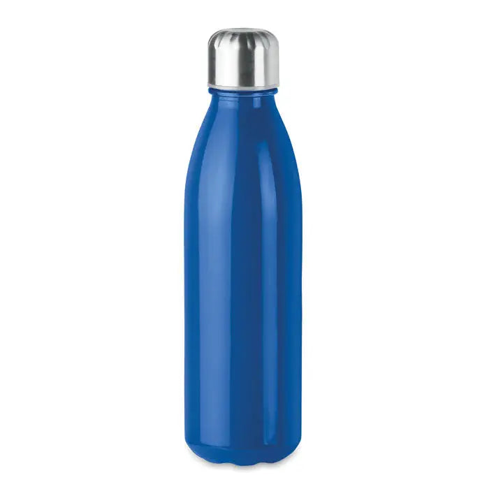 Sticlă de sticlă 650ml albastru regal din oțel inoxidabil cu capac argintiu strălucitor cu filet