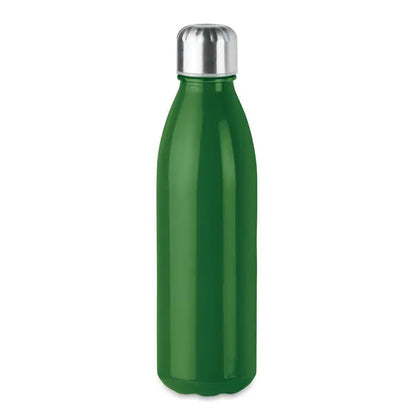Sticla de sticla 650ml este o sticla verde mata din otel inoxidabil cu capac argintiu lucios cu filet