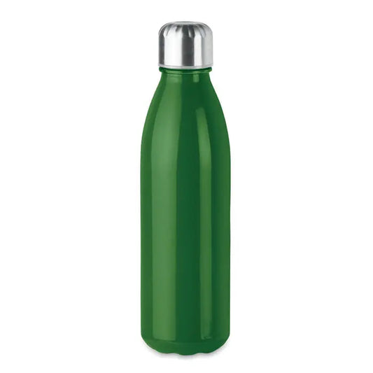 Sticla de sticla 650ml este o sticla verde mata din otel inoxidabil cu capac argintiu lucios cu filet