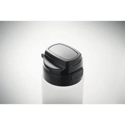 Black plastic flip-top lid cu finisaj lucios si maner integrat pentru sticla de apa sport rpet 1l