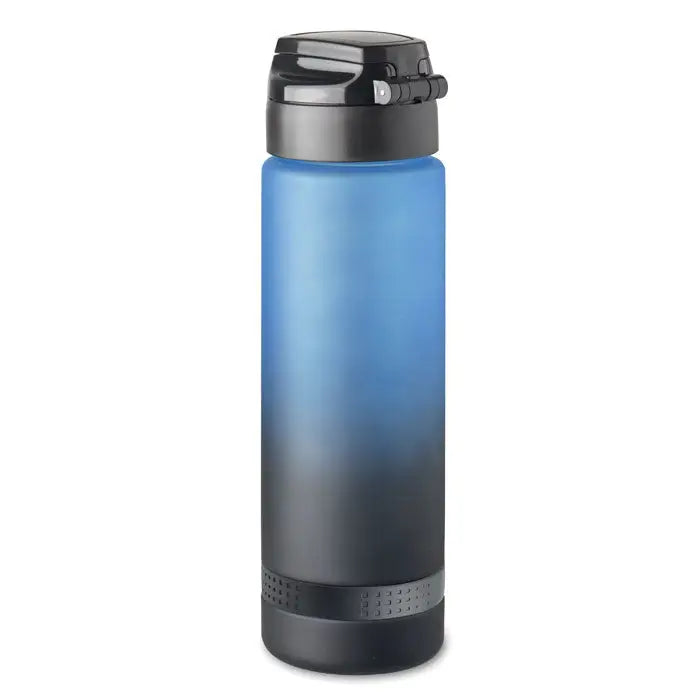 Sticla de apa sport rpet 1l albastru degrade cu capac flip-top negru si baza texturata izolata