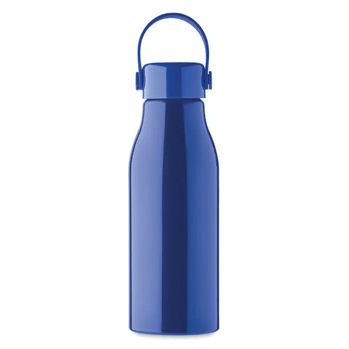 Sticlă de băut din aluminiu albastru metalic cu capac abS și mâner personalizabil 650 ml