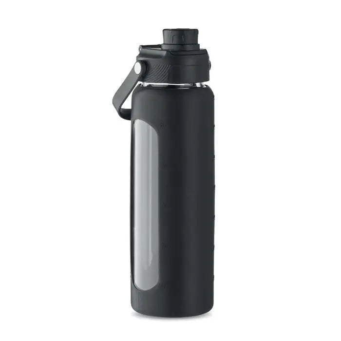 Sticlă de sticlă neagră izolată de 750 ml cu fereastră transparentă și capac cu buclă integrată