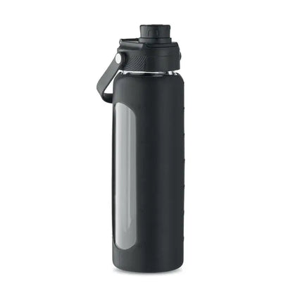 Sticlă de sticlă neagră izolată de 750 ml cu fereastră transparentă și capac cu buclă integrată