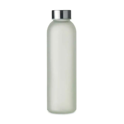 Sticla de sublimare din sticla 500ml cu capac metalic argintiu lucios si finisaj sticla mata eleganta