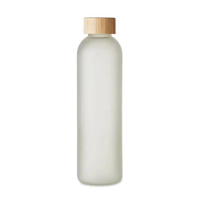 Sticla de sublimare din sticla 650ml cu capac din lemn natural si sticla mata alba pentru apa