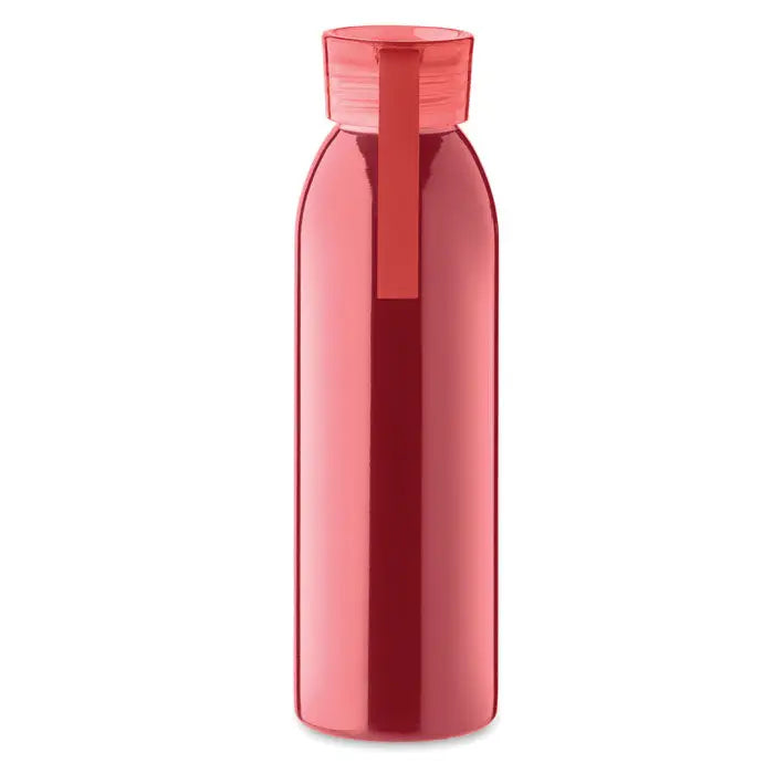 Sticla din otel inoxidabil 650ml, roz translucid, cu capac si maner integrat, eleganta si practica