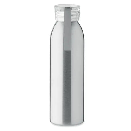 Sticla din otel inoxidabil 650ml argintie cu capac clar si dunga gri verticala pentru lichide