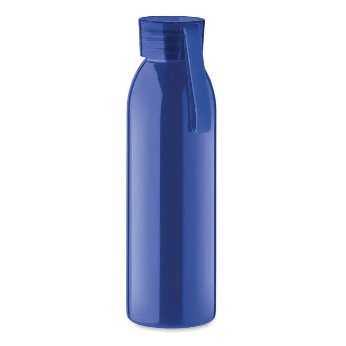 Sticla din otel inoxidabil 650ml albastra transparenta cu capac infiletabil si maner integrat pentru transport