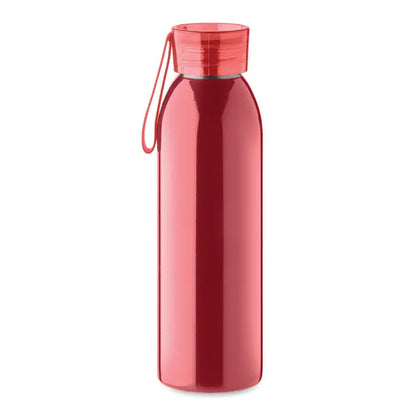 Sticla din otel inoxidabil 650ml rosie mata cu capac cu filet si maner integrat pentru transport facil