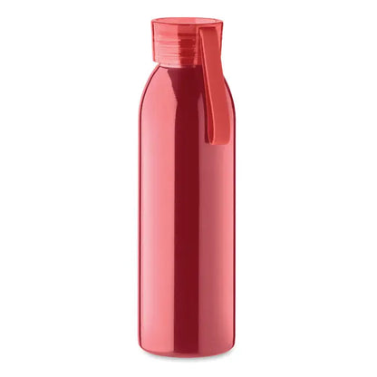 Sticla din otel inoxidabil 650ml culoare rosu mat cu capac cu filete si maner integrat pentru transport simplu