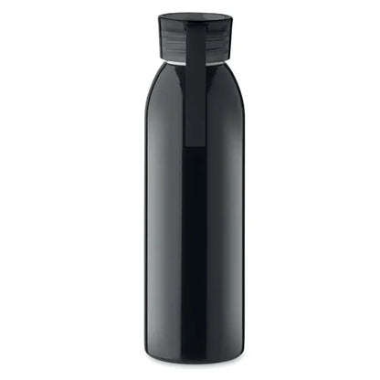 Sticla din otel inoxidabil 650ml neagra cu finisaj mat si capac negru minimalist cu infiletare