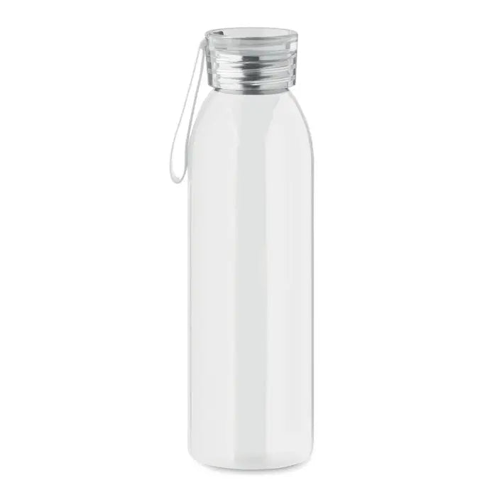Sticla din otel inoxidabil 650ml transparenta cu capac argintiu si maner alb pentru transport usor