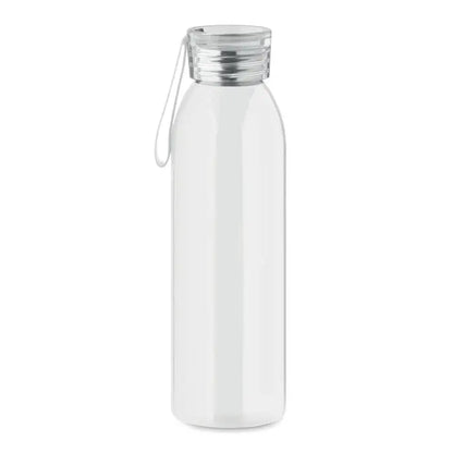 Sticla din otel inoxidabil 650ml transparenta cu capac argintiu si maner alb pentru transport usor