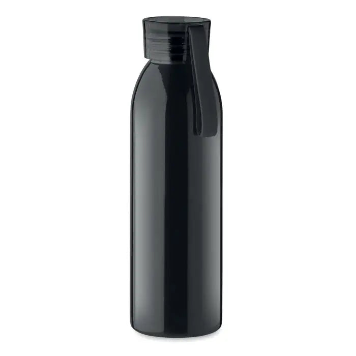Sticla din otel inoxidabil 650ml neagra mate cu design cilindric elegant si maner integrat