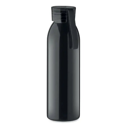 Sticla din otel inoxidabil 650ml neagra mate cu design cilindric elegant si maner integrat