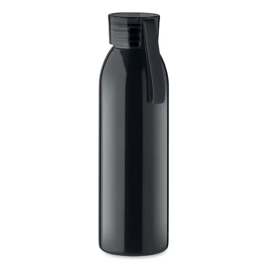 Sticla din otel inoxidabil 650ml neagra mate cu design cilindric elegant si maner integrat