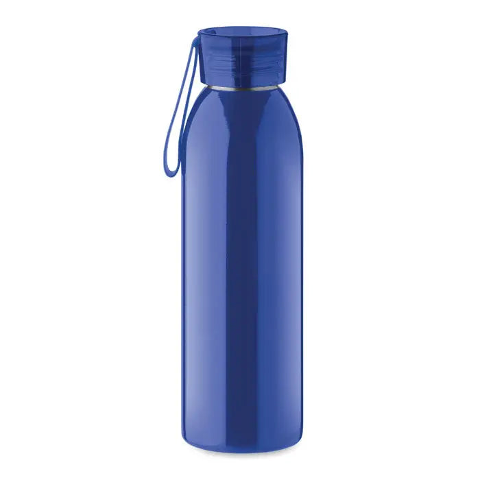 Sticla din otel inoxidabil 650ml albastra metalizata cu capac in filetat si maner tip bucla atasat