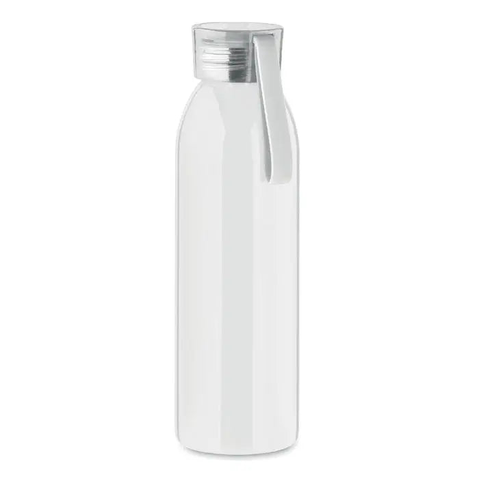 Sticla din otel inoxidabil 650ml alb cu capac argintiu cu filet si maner integrat pentru bauturi