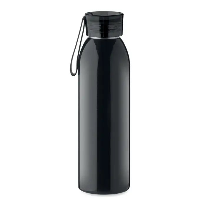 Sticla din otel inoxidabil 650ml neagra mata cu design cilindric si maner integrat pentru transport usor