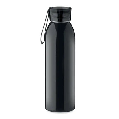 Sticla din otel inoxidabil 650ml neagra mata cu design cilindric si maner integrat pentru transport usor