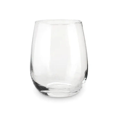 Pahar de vin fara tulpina clar cu corp neted rotund si baza plata in cutie cadou