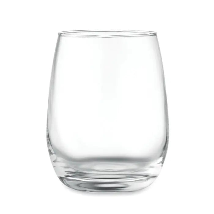 Pahar de vin fără picior sticla reciclata 420 ml transparent cu corp rotund și bază stabilă