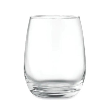 Pahar de vin fără picior sticla reciclata 420 ml transparent cu corp rotund și bază stabilă