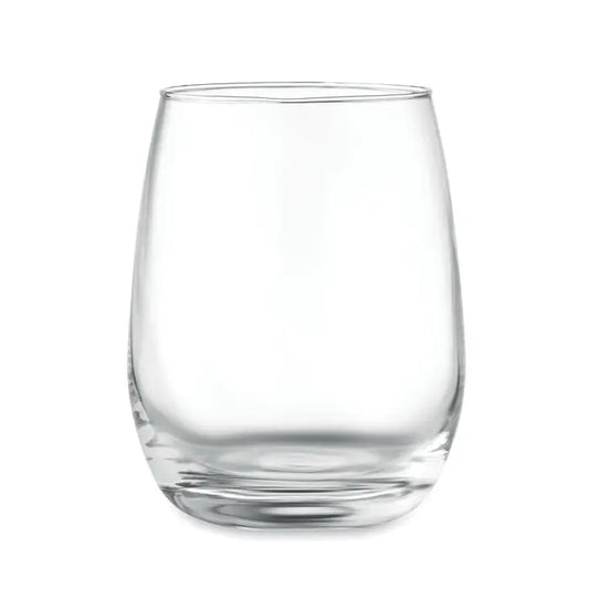Pahar de vin fără picior sticla reciclata 420 ml transparent cu corp rotund și bază stabilă