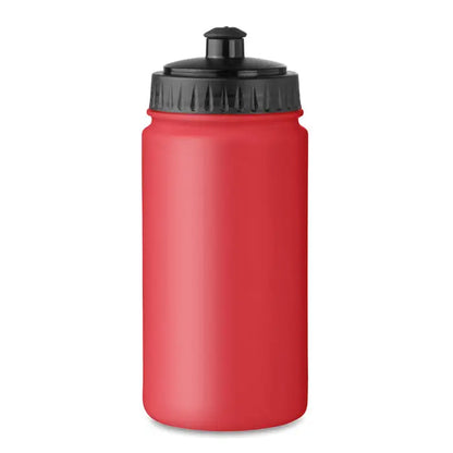 Sticlă sport 500ml roșie din plastic cu capac negru și grip texturat pentru hidratare facilă